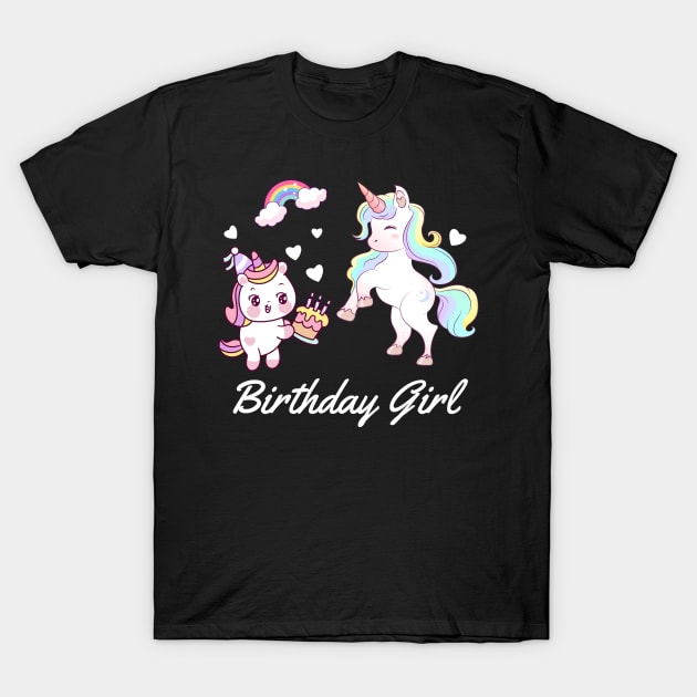 Birthday Girl Unicorn T-Shirt T-Shirt by DakhaShop